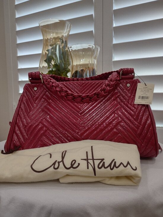 Cole Haan Handbags - Cole Haan Laury Ruby Red Patent Leather Triple Comp. Satchel